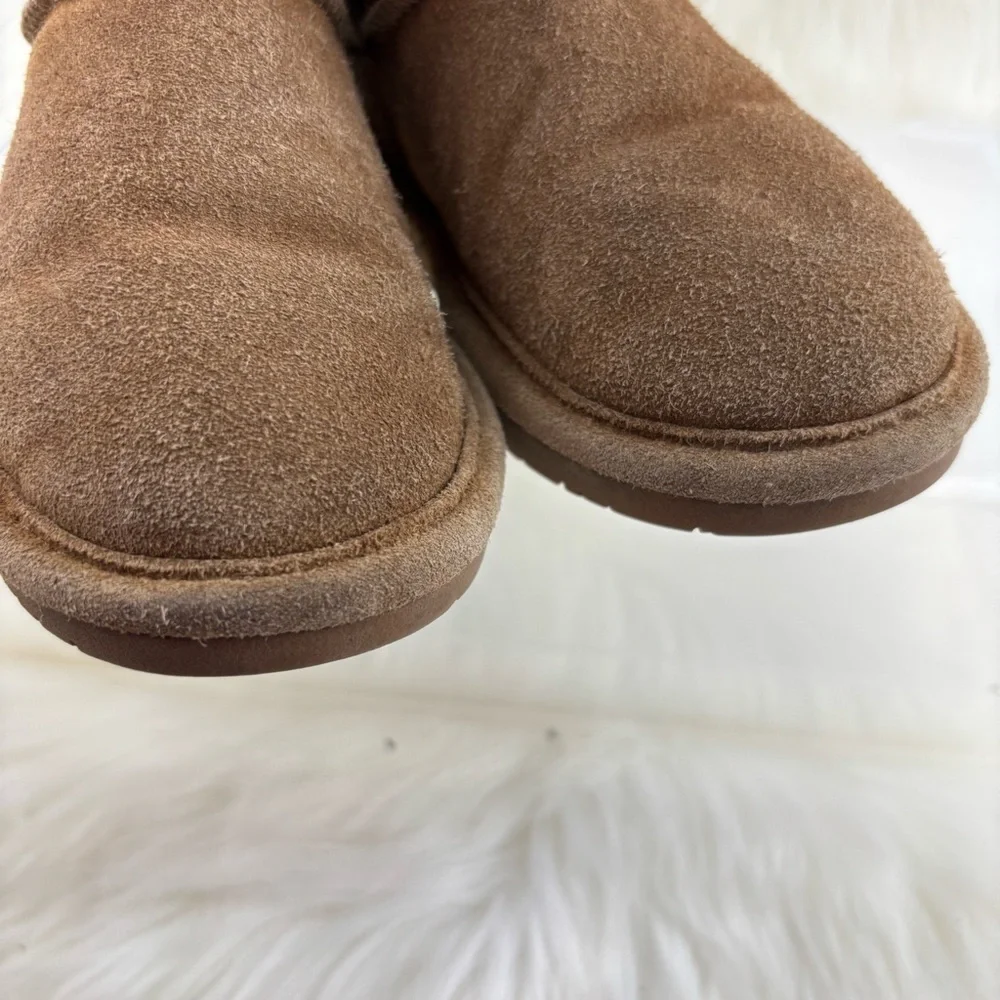BearPaw Tan Suede Ankle Boots